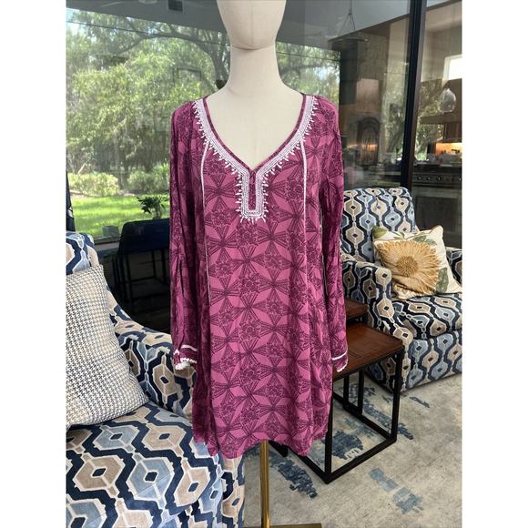 O'Neill Women's Imogen Coverup/Dress, Embroidered Purple, Size Small New Flowy - Picture 4 of 9